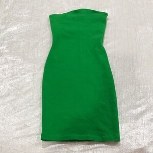 Zara Vibrant Green Strapless Dress